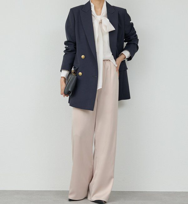  「ワイドドロストサテンパンツ」|チノ|