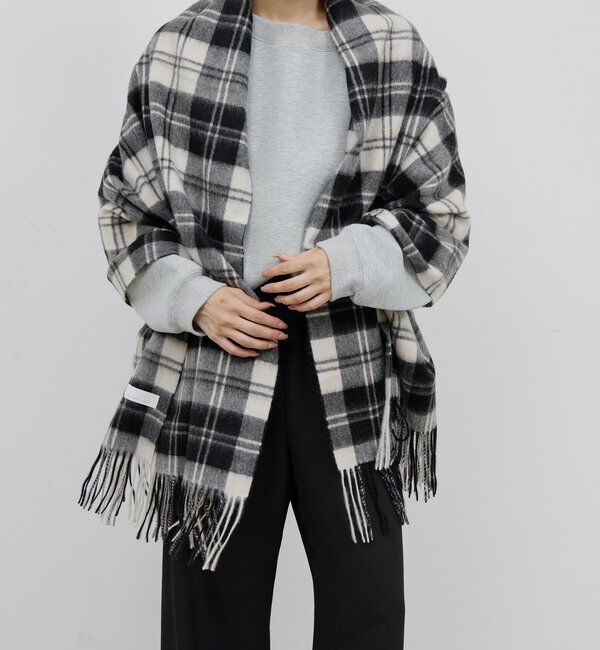  「チェックカシミヤストール」|マフラー|