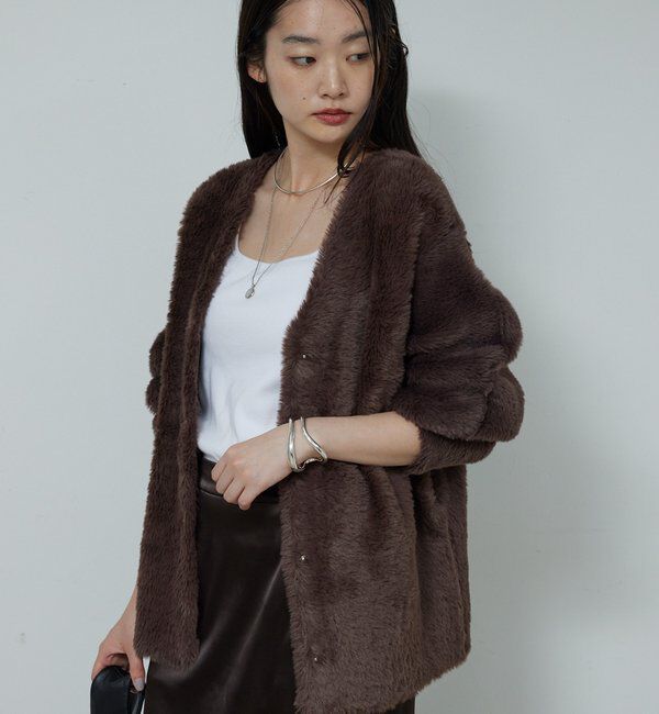  「【2WAY】フェザーヤーンカーデ」|ニット・セーター|