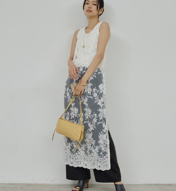  「【手洗い可】シアーレースキャミワンピース」|ワンピース|