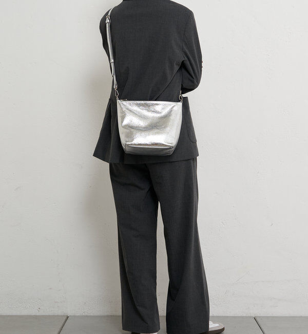  「ソフトレザーシンプルショルダーバッグ［silver］」|ショルダー・メッセンジャー|