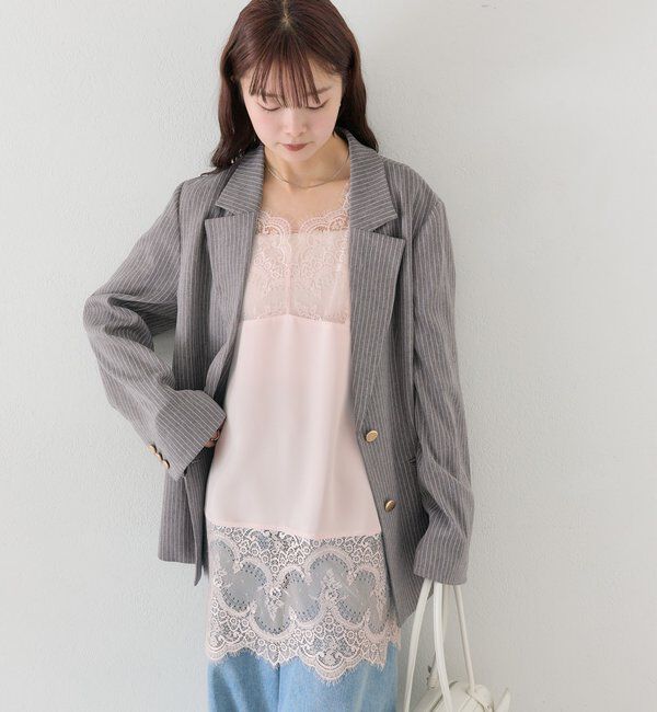  「レースサテンキャミソール」|シャツ・ブラウス|