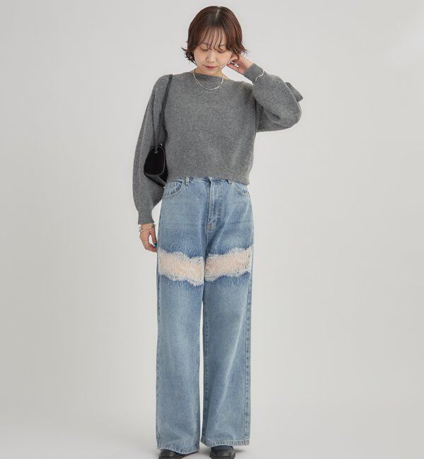  「リボン付きニット プルオーバー」|ニット・セーター|