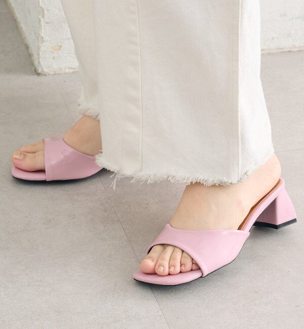  「スクエアトゥヒールサンダル」|サンダル|