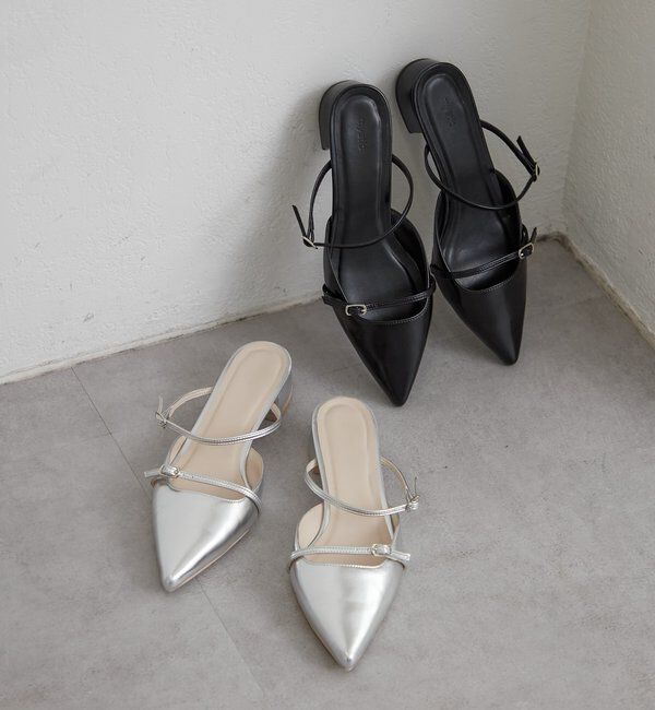  「ポインテッドトゥストラップパンプス」|パンプス|