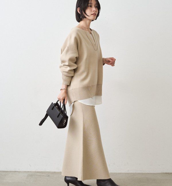  「【@_shirabe.s_コラボ】スウェットライクマーメイドニットスカート」|スカート|