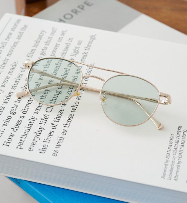  「【GALENA/ガレナ】ダブルブリッジボストンサングラス」|リング|ブルー