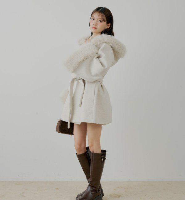  「【4色展開】ファー襟ケープコート」|その他|
