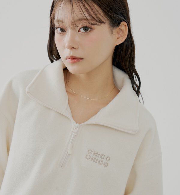  「ハーフジップフリースミニワンピース」|ワンピース|