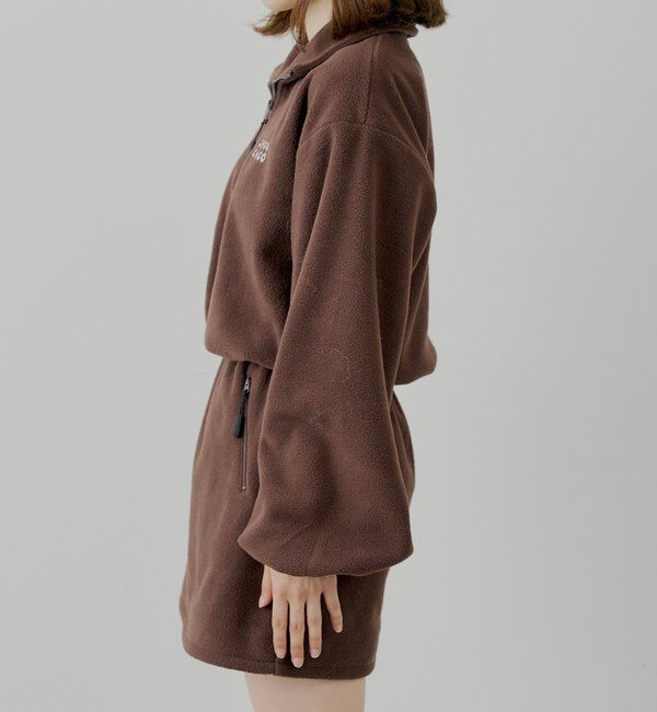  「ハーフジップフリースミニワンピース」|ワンピース|