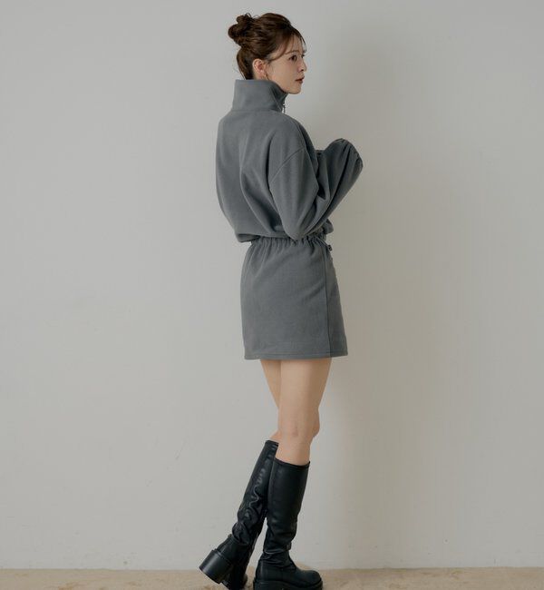 「ハーフジップフリースミニワンピース」|ワンピース|