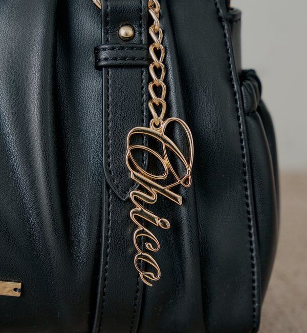  「チャーム付きタックデザインボストンバッグ」|ボストンバッグ|