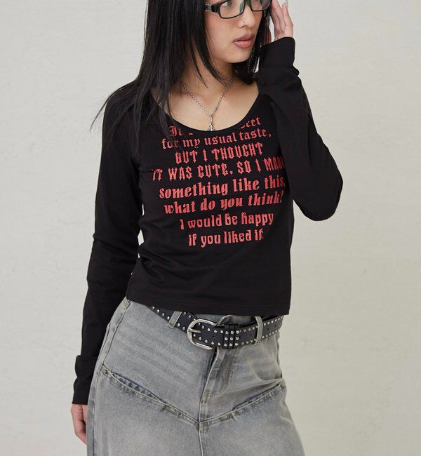  「【WEB限定】フレーズロゴトップス」|Tシャツ・カットソー|