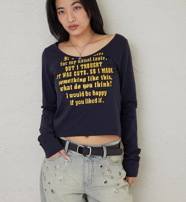  「【WEB限定】フレーズロゴトップス」|Tシャツ・カットソー|