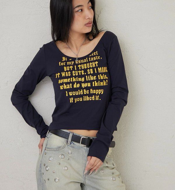  「【WEB限定】フレーズロゴトップス」|Tシャツ・カットソー|