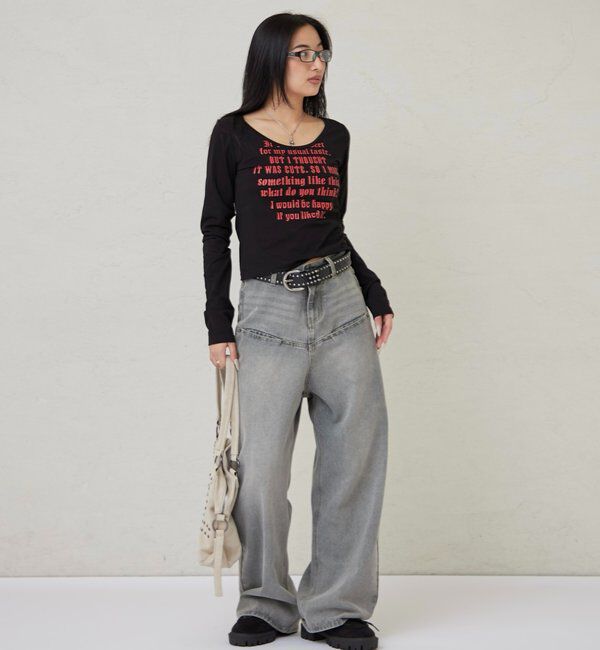  「【WEB限定】フレーズロゴトップス」|Tシャツ・カットソー|