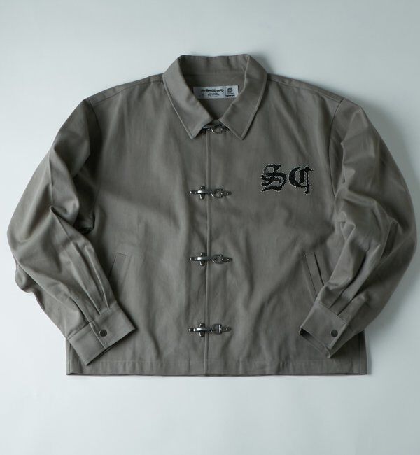  「【Sourcream】ファイヤーマンシャツブルゾン」|シャツ・ブラウス|ライトグレー