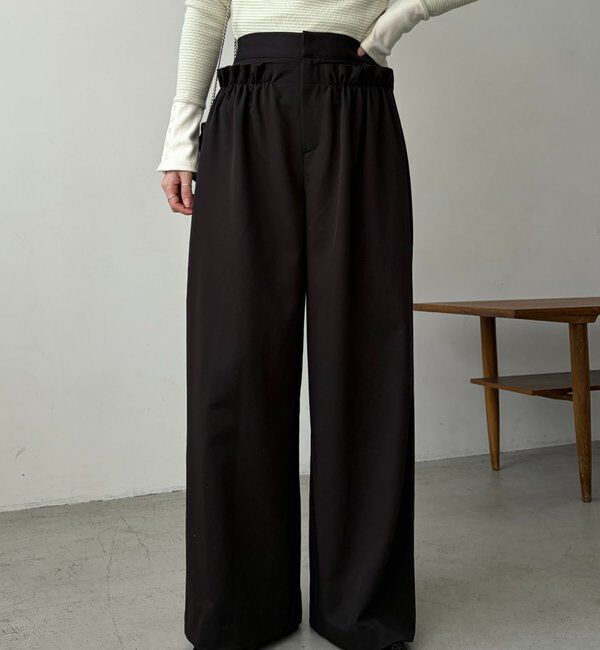  「【低身長サイズあり】ギャザーフリルパンツ」|チノ|