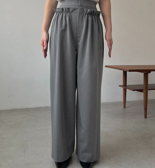  「【低身長サイズあり】ギャザーフリルパンツ」|チノ|