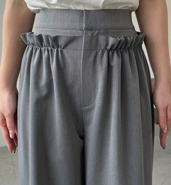  「【低身長サイズあり】ギャザーフリルパンツ」|チノ|