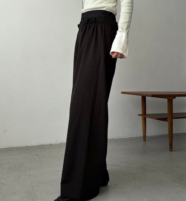  「【低身長サイズあり】ギャザーフリルパンツ」|チノ|