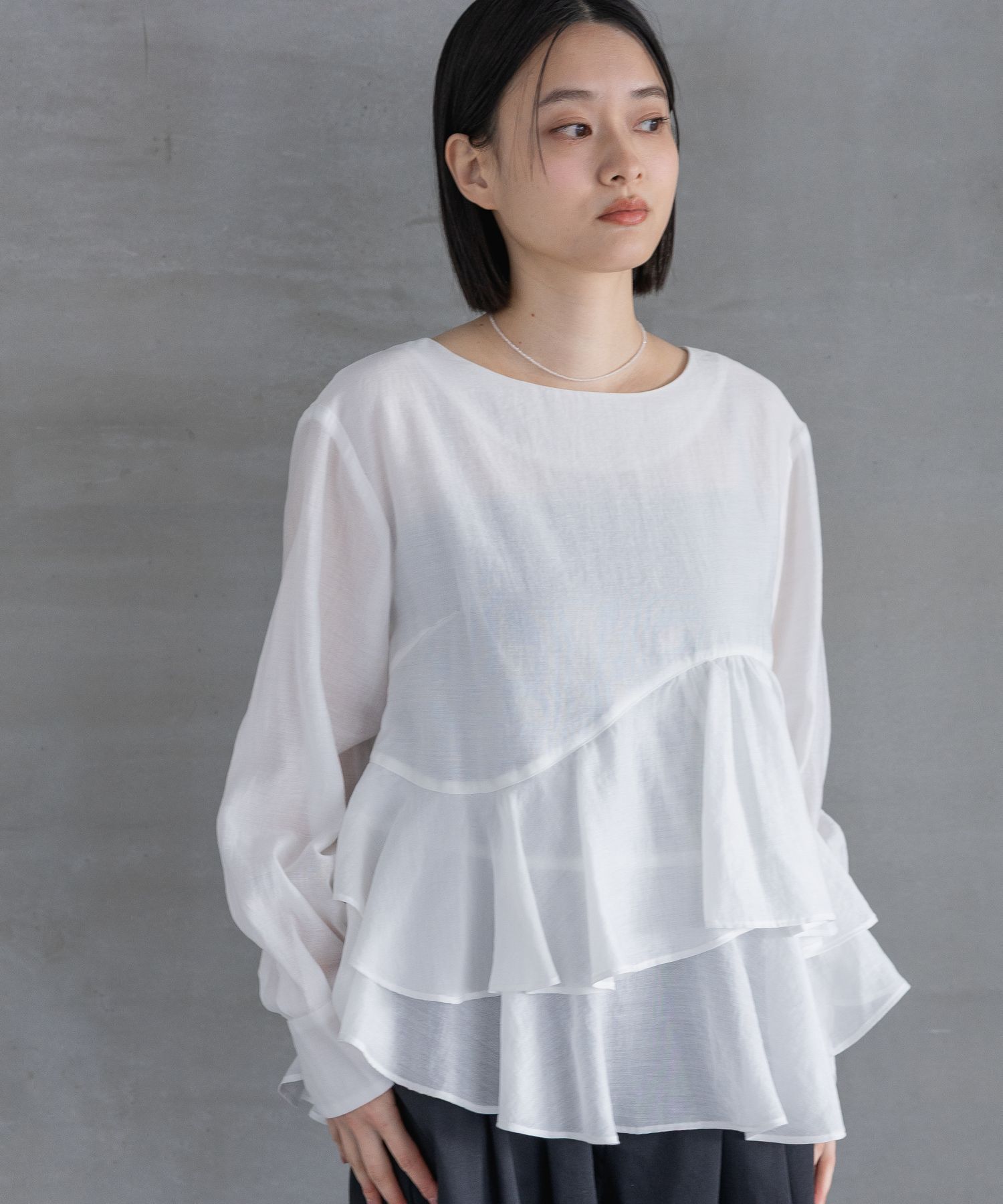 A part by 「 アシメペプラムブラウス」|シャツ・ブラウス|オフホワイト