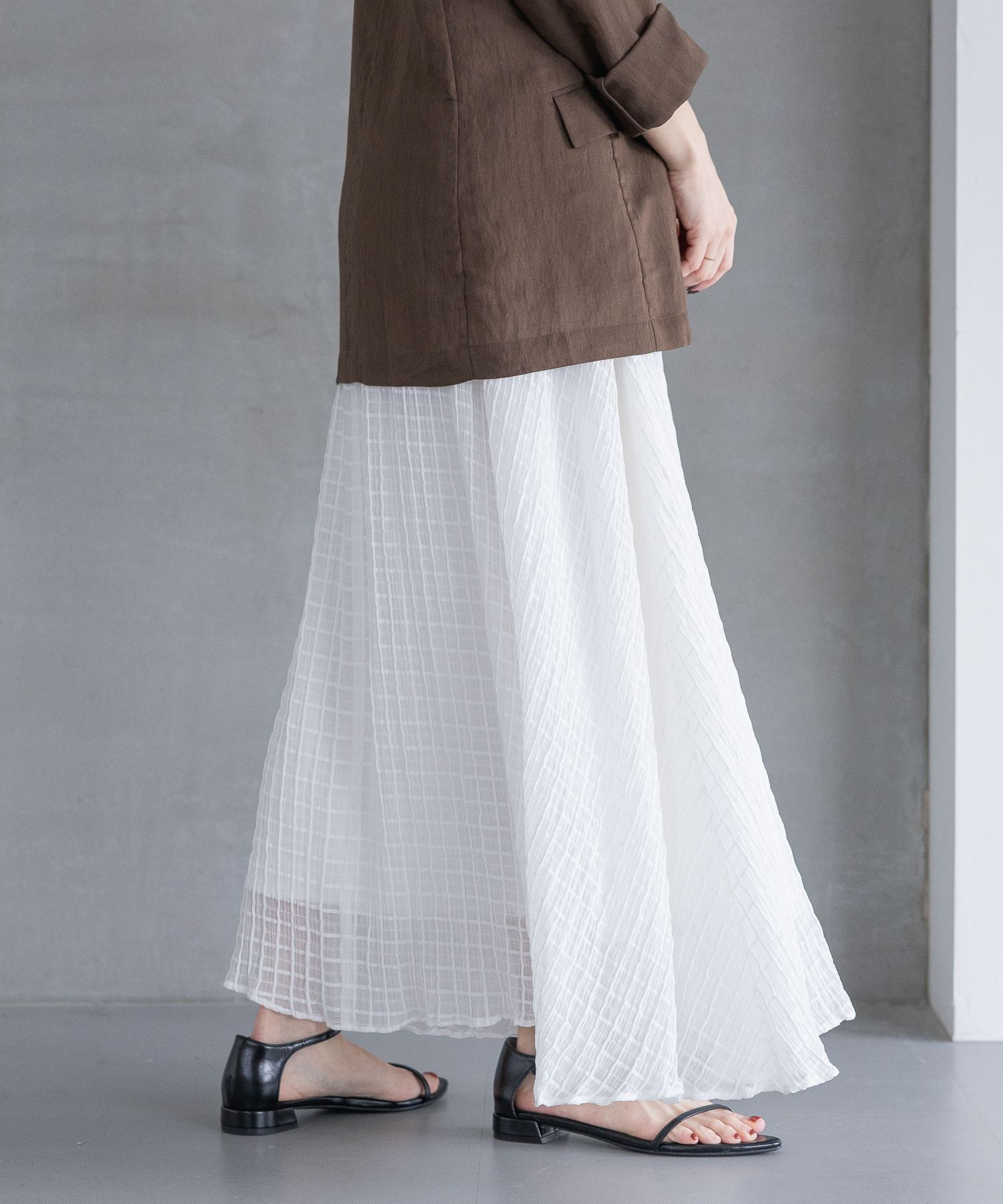 A part by 「【Sサイズ展開】シアーチェックフレアースカート」|スカート|