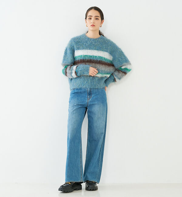 collex「ランダムボーダーヘアリーニット」|ニット・セーター|