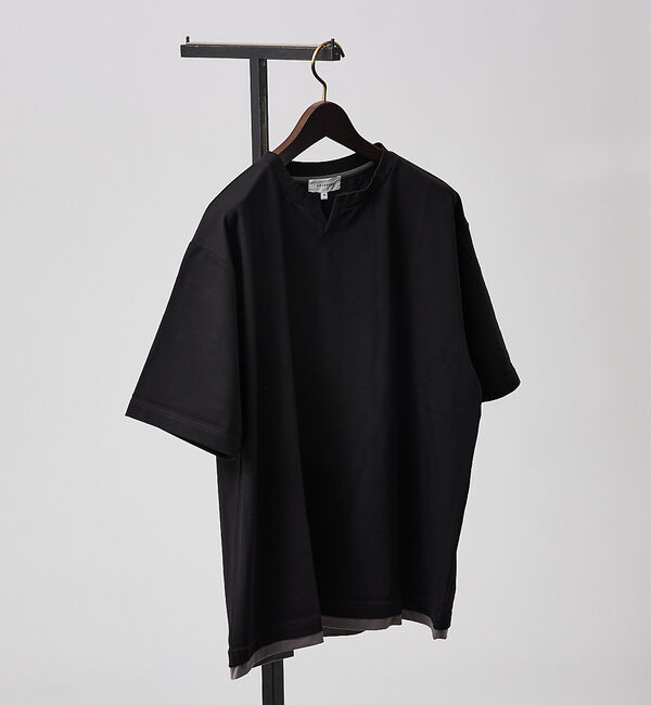 ABAHOUSE「【キーネック】クリアポンチ フェイクレイヤード Tシャツ」|Tシャツ・カットソー|