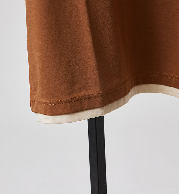 ABAHOUSE「【キーネック】クリアポンチ フェイクレイヤード Tシャツ」|Tシャツ・カットソー|