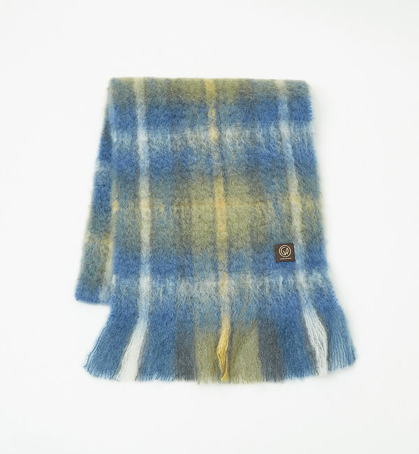 ABAHOUSE「【MANTAS EZCARAY】シャギーモヘア マフラー TARTAN / ボリ」|マフラー|