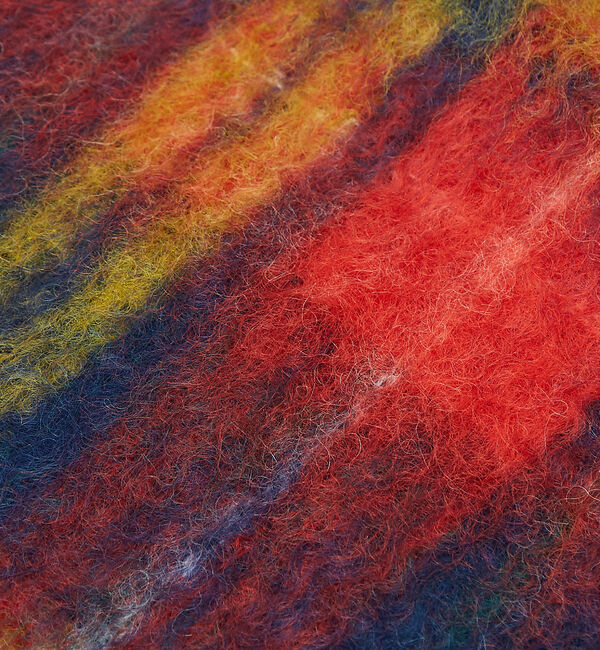 ABAHOUSE「【MANTAS EZCARAY】シャギーモヘア マフラー TARTAN / ボリ」|マフラー|