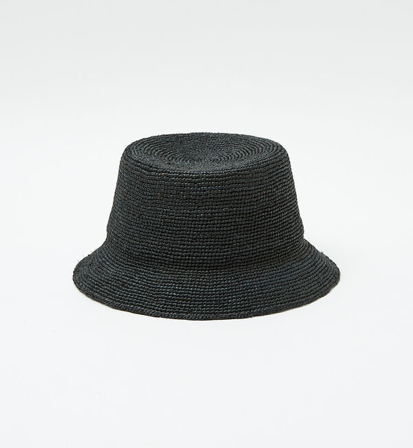 ABAHOUSE「【RUBEN/ルーベン】 RAFFIA BUCKET HAT　ラフィアバケットハ」|その他|ブラック