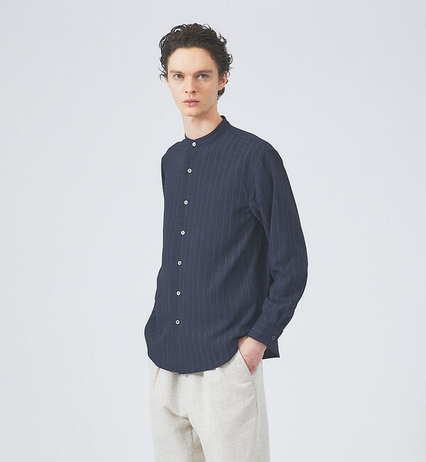 ABAHOUSE「【選べる】バンドカラー / レギュラーカラー ストライプシャツ」|シャツ・ブラウス|