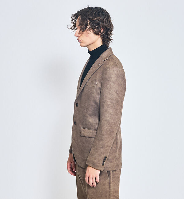 ABAHOUSE「【セットアップ対応】Down Fabric フェードスエード ジャケット / F」|テーラードジャケット|