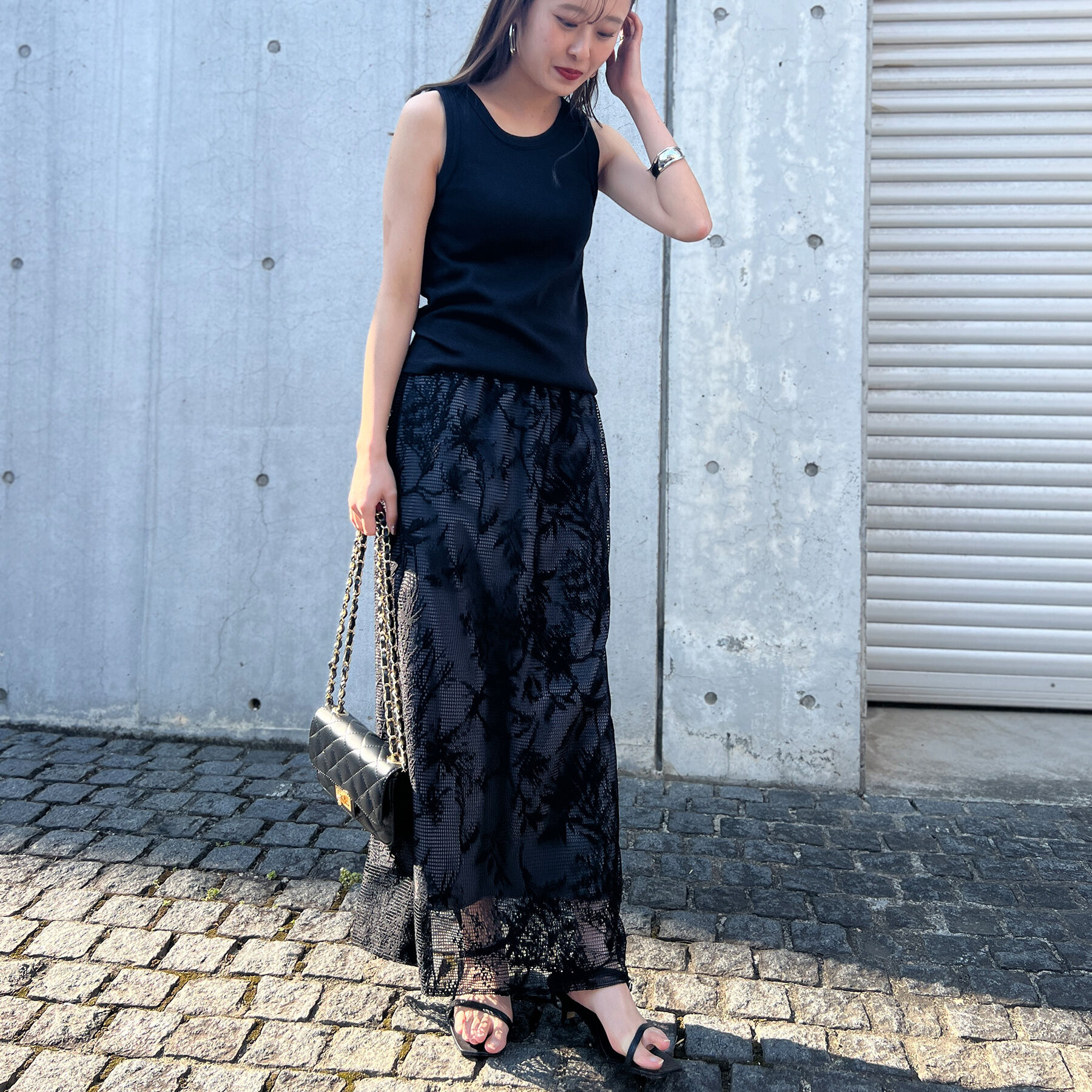 Rouge vif「【セットアップ対応】ボタニカルレースタイトスカート」|スカート|