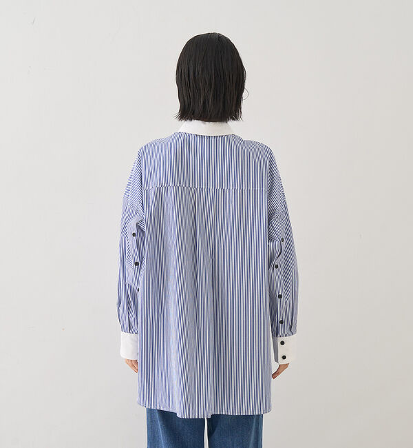 Rouge vif「コットンストライプクレリックシャツ」|シャツ・ブラウス|