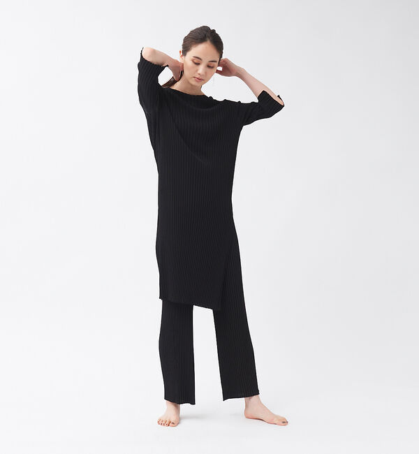 qualite「【WEB・一部店舗限定】《セットアップ対応》リブニットワイドパンツ」|その他|