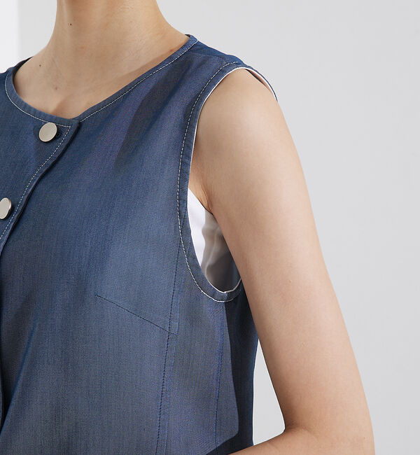 qualite「テンセルデニムノースリーブ」|キャミソール|