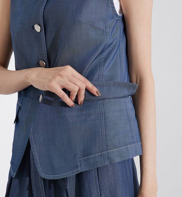 qualite「テンセルデニムノースリーブ」|キャミソール|