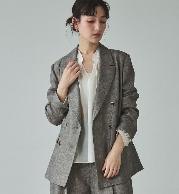 qualite「【セットアップ対応】ラメリネンジャケット」|その他|