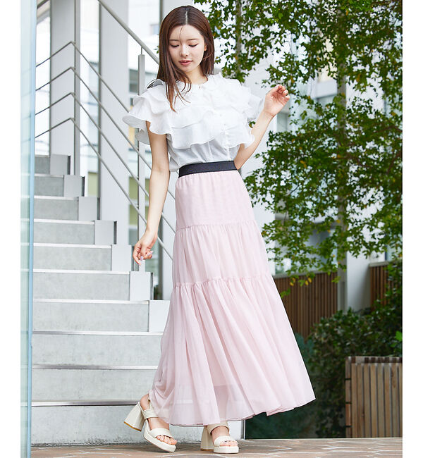 SELFIST「ラッフルフリルパールボタンブラウス」|シャツ・ブラウス|