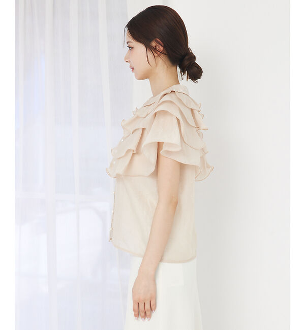 SELFIST「ラッフルフリルパールボタンブラウス」|シャツ・ブラウス|