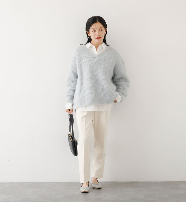 abahouse mavie「ブラッシュドVネックニット」|ニット・セーター|