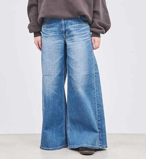 abahouse mavie「【SOMETHING】LISAスーパーワイドパンツ/デニム/シーズンレス」|デニム|ライトブルー