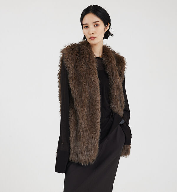 The Store by C' 「【COCUCA】エコファーベスト」|ダウンベスト・ベスト|カーキ