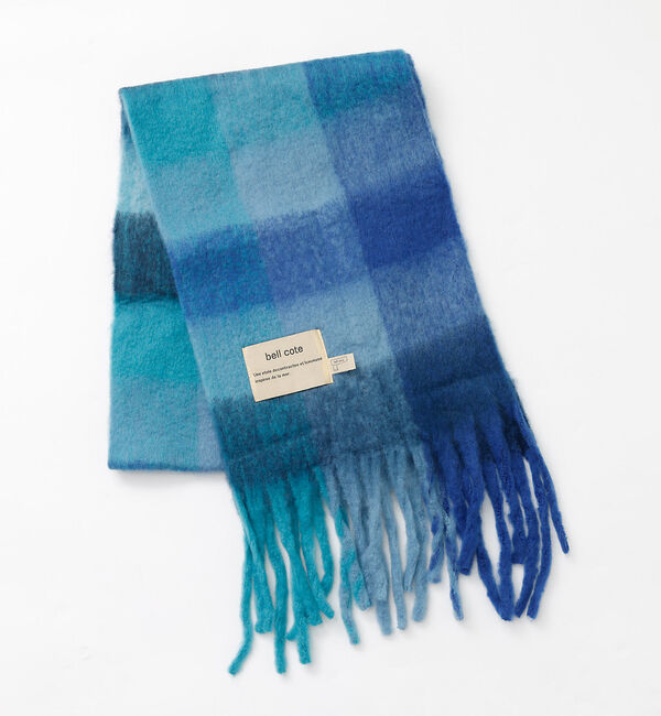 NOMINE「【bell cote】大判 チェック シャギーマフラー/ストール」|マフラー|