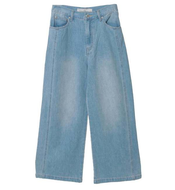 TIARA「ハイウエストワイドデニムパンツ」|デニム|