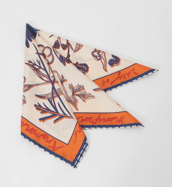 TIARA「【manipuri/マニプリ】シルクスカーフ」|バンダナ・スカーフ|オレンジ