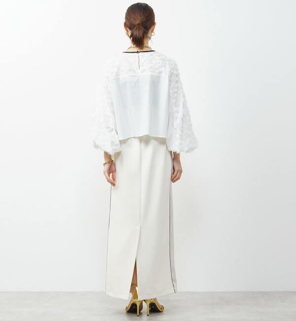 Soffitto「異素材使いカットジャガードブラウス」|シャツ・ブラウス|